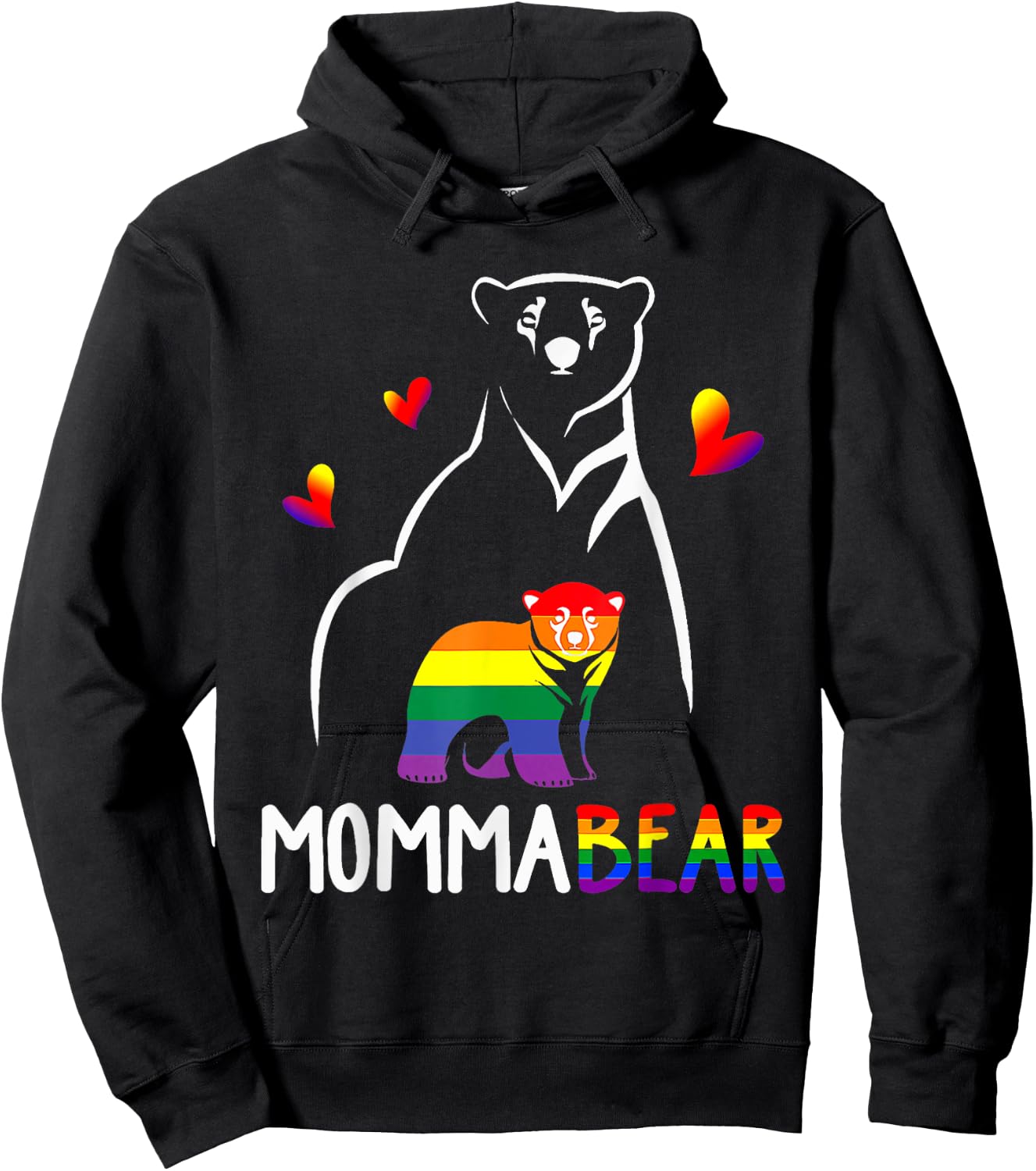 LGBT Momma Bear Gay Pride Proud Mom Mother's Day 2025 Hoodie - Hoodie | Black