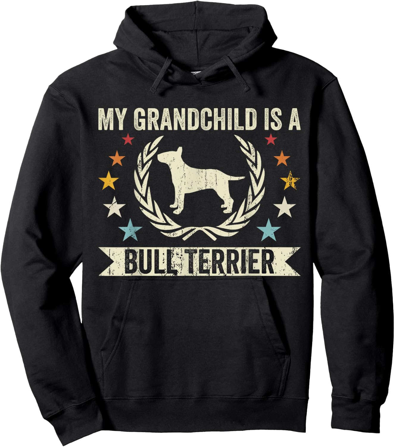 My Grandchild Is A Dog - Grandpa & Grandma Bull Terrier Men Women Hoodie - Hoodie | Black