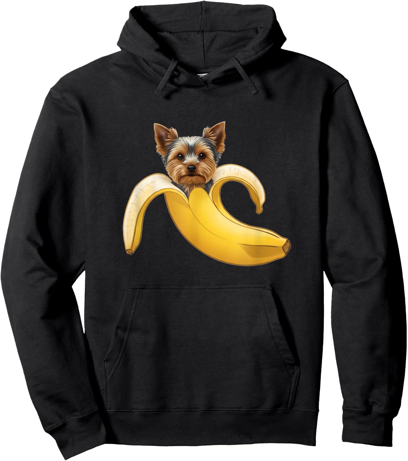 Funny Yorkshire Terrier Yorkie Lovers Banana Boys Girls Kids Hoodie - Hoodie | Black