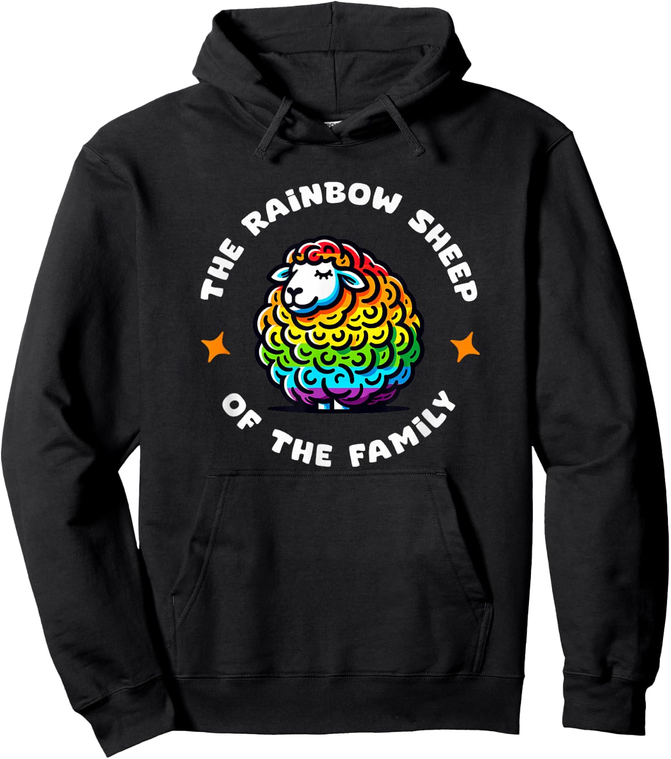 Rainbow Sheep of the Family 2024 Gay Pride Allies LGBTQ+ Hoodie - Hoodie | Black