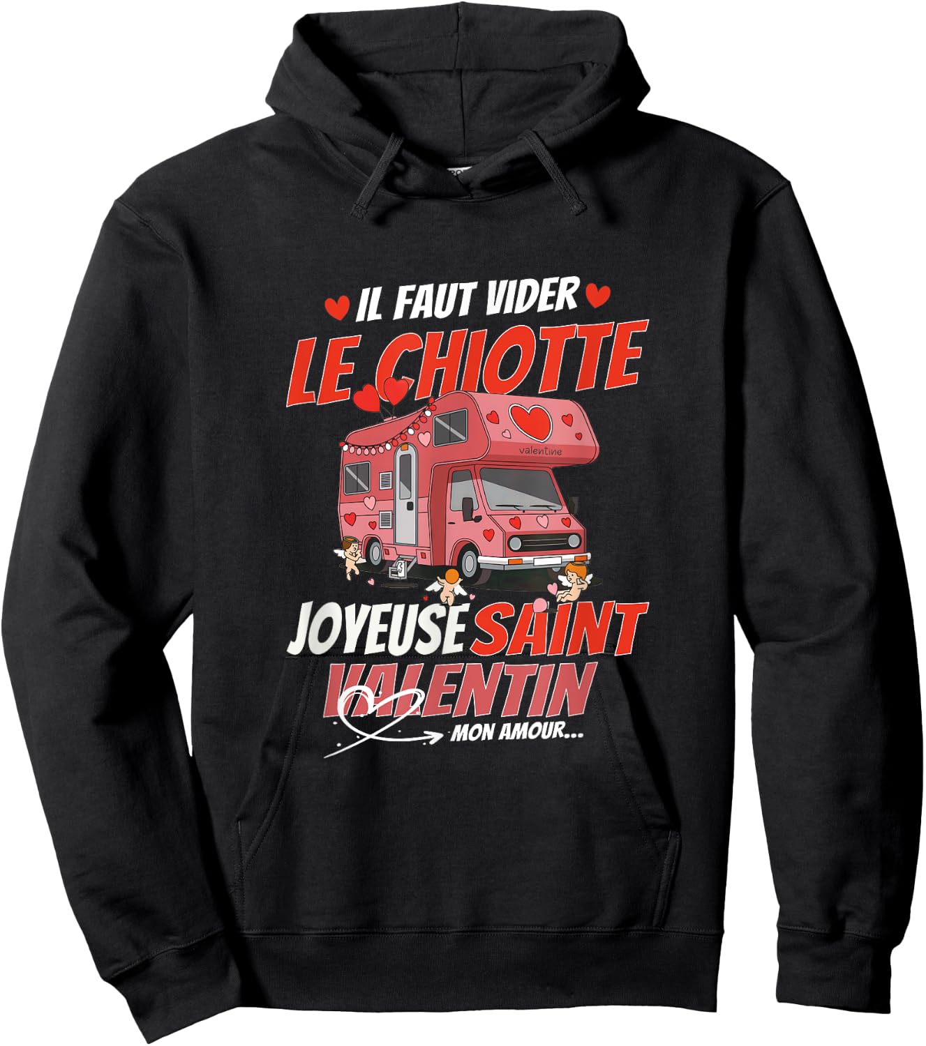 Camping Car Couple Lovers Humour Party Valentine's Day , Black, S Hoodie - Hoodie | Black