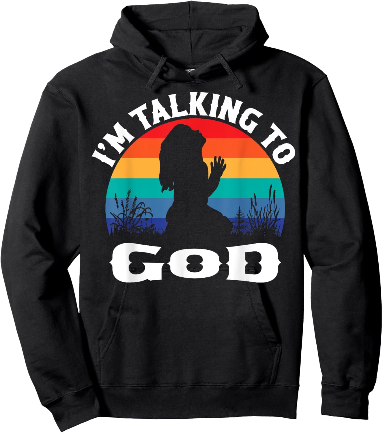 I Speak to God Retro Hoodie - Hoodie | Black