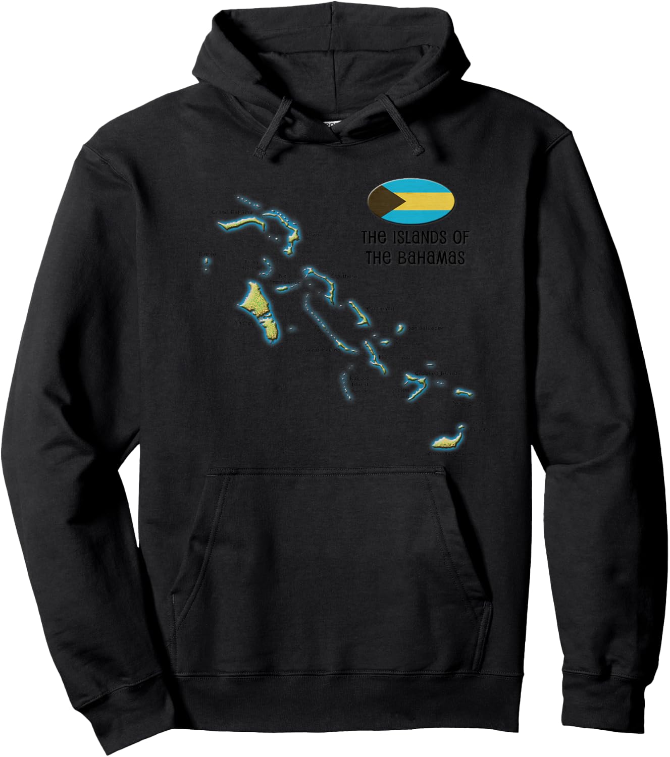Bahamas, The Islands of, Map Hoodie - Hoodie | Black