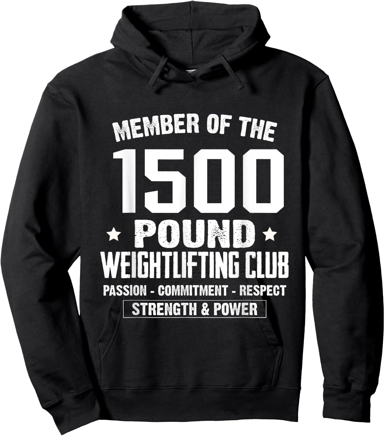 1500 Pound Club Shirt Strong Men and Women Gym Hoodie - Hoodie | Black