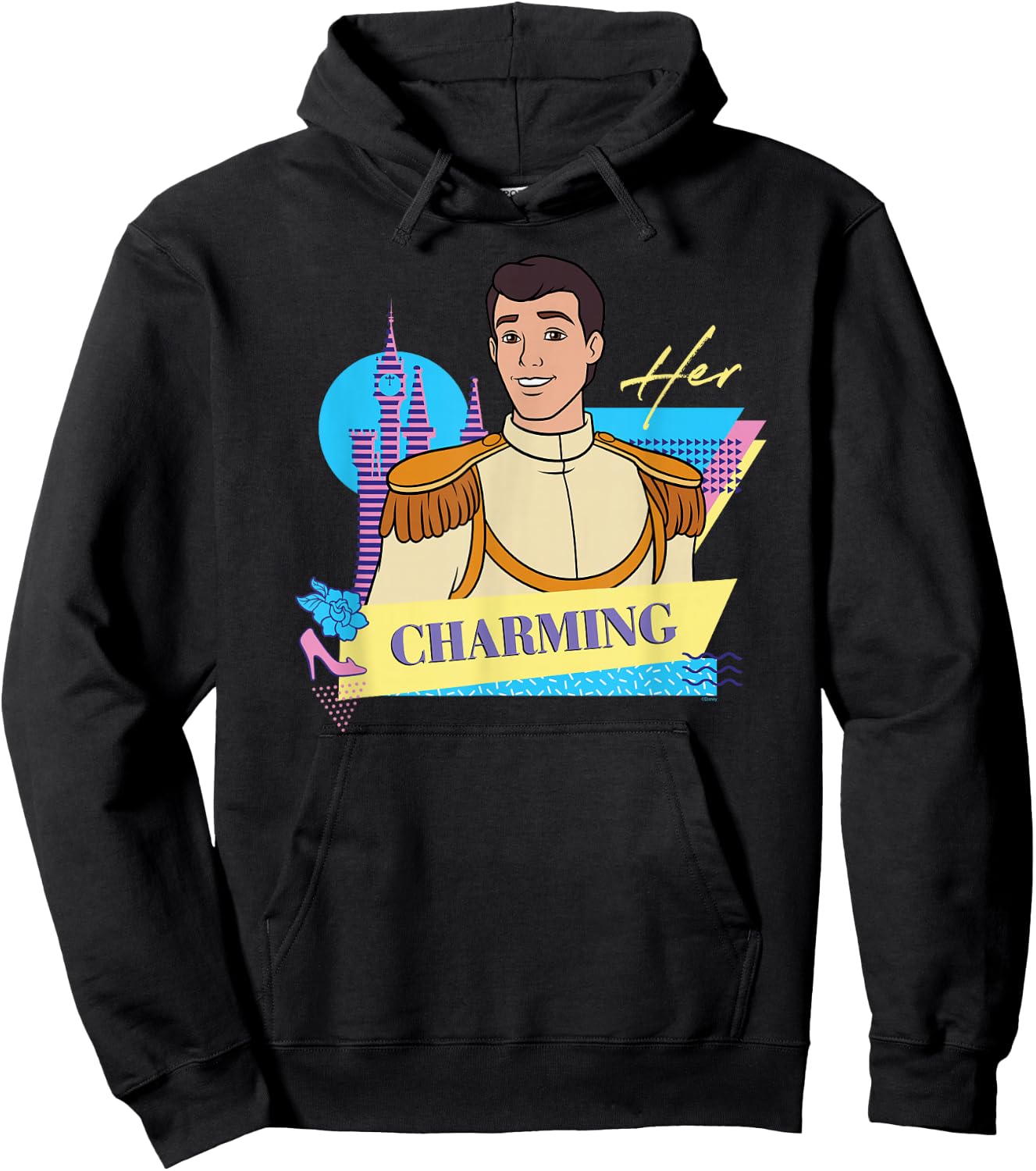 Disney Cinderella Retro Couples Matching Her Prince Charming , Black, S Hoodie - Hoodie | Black