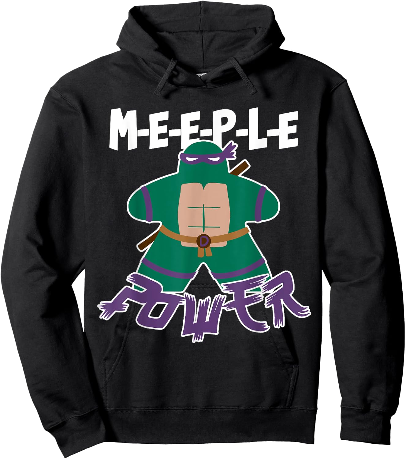 Meeple Power Turtles Cartoon Board Games Adults 80s Retro Hoodie - Hoodie | Black