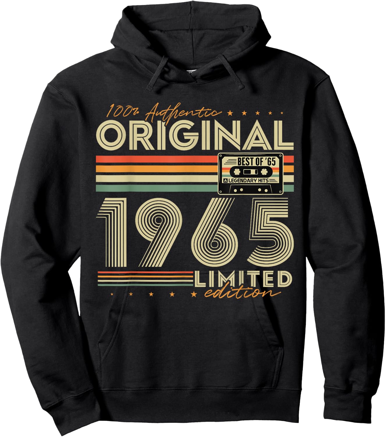 Original 1965 Vintage Gift 60th Birthday Man Woman Hoodie - Hoodie | Black
