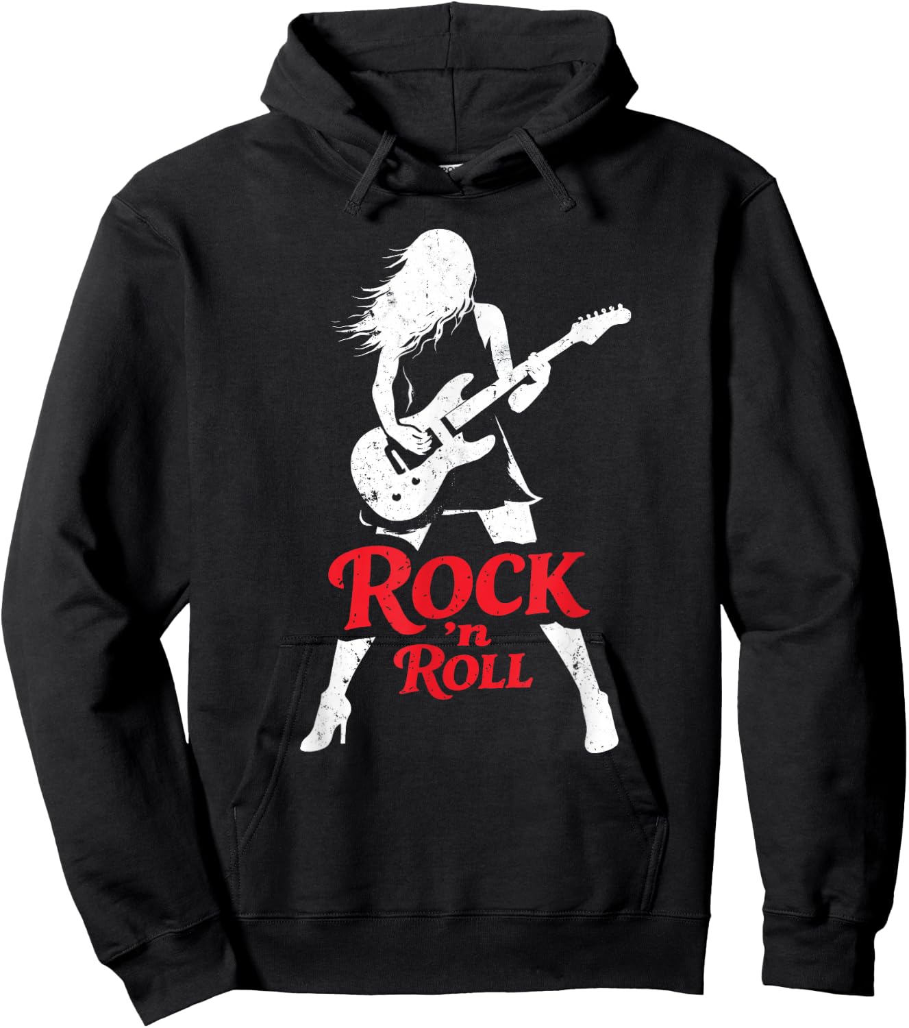 Rock'n Roll Girl Guitar Hoodie - Hoodie | Black