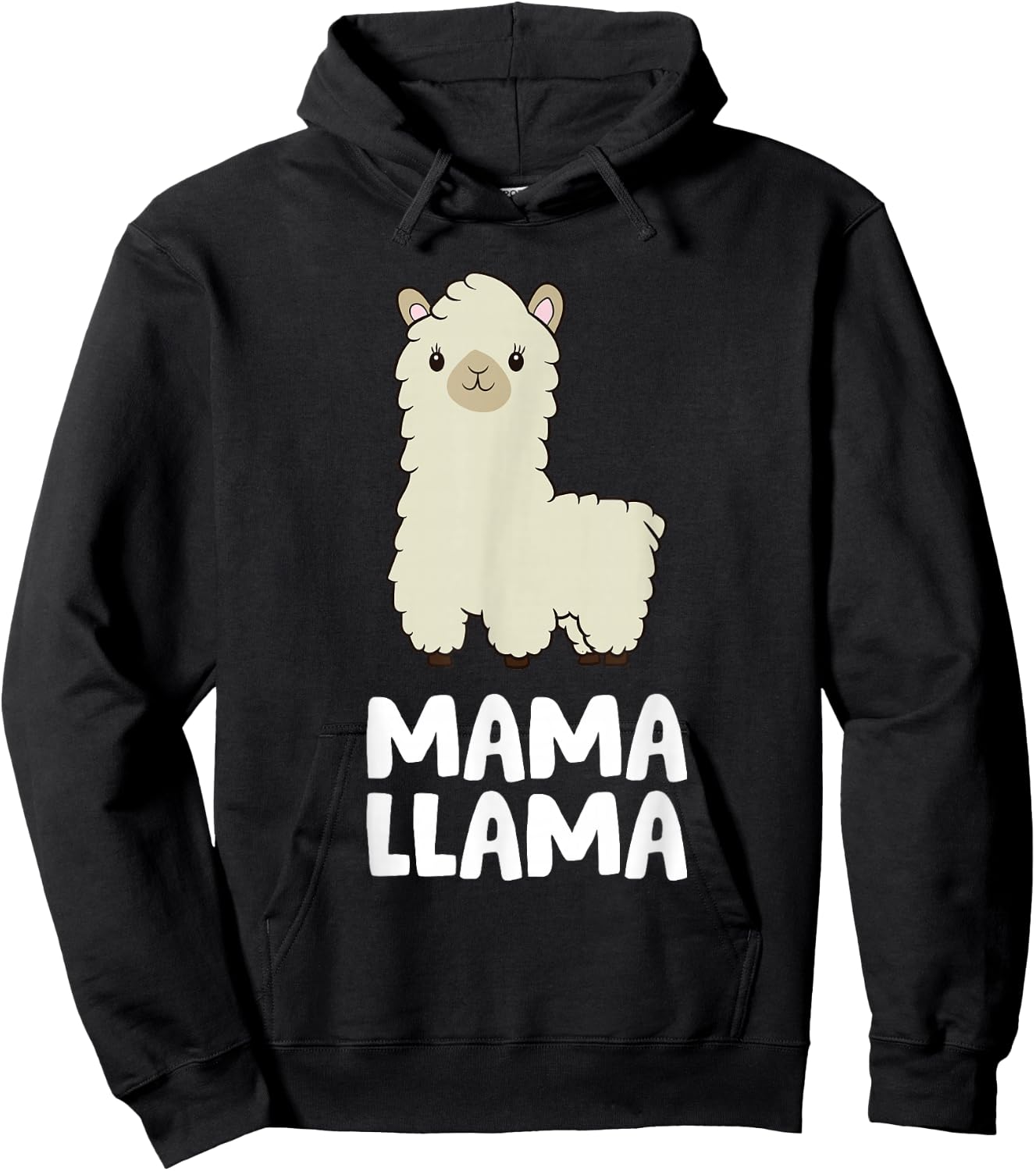 Women Llama Mom Mama Llama Hoodie - Hoodie | Black