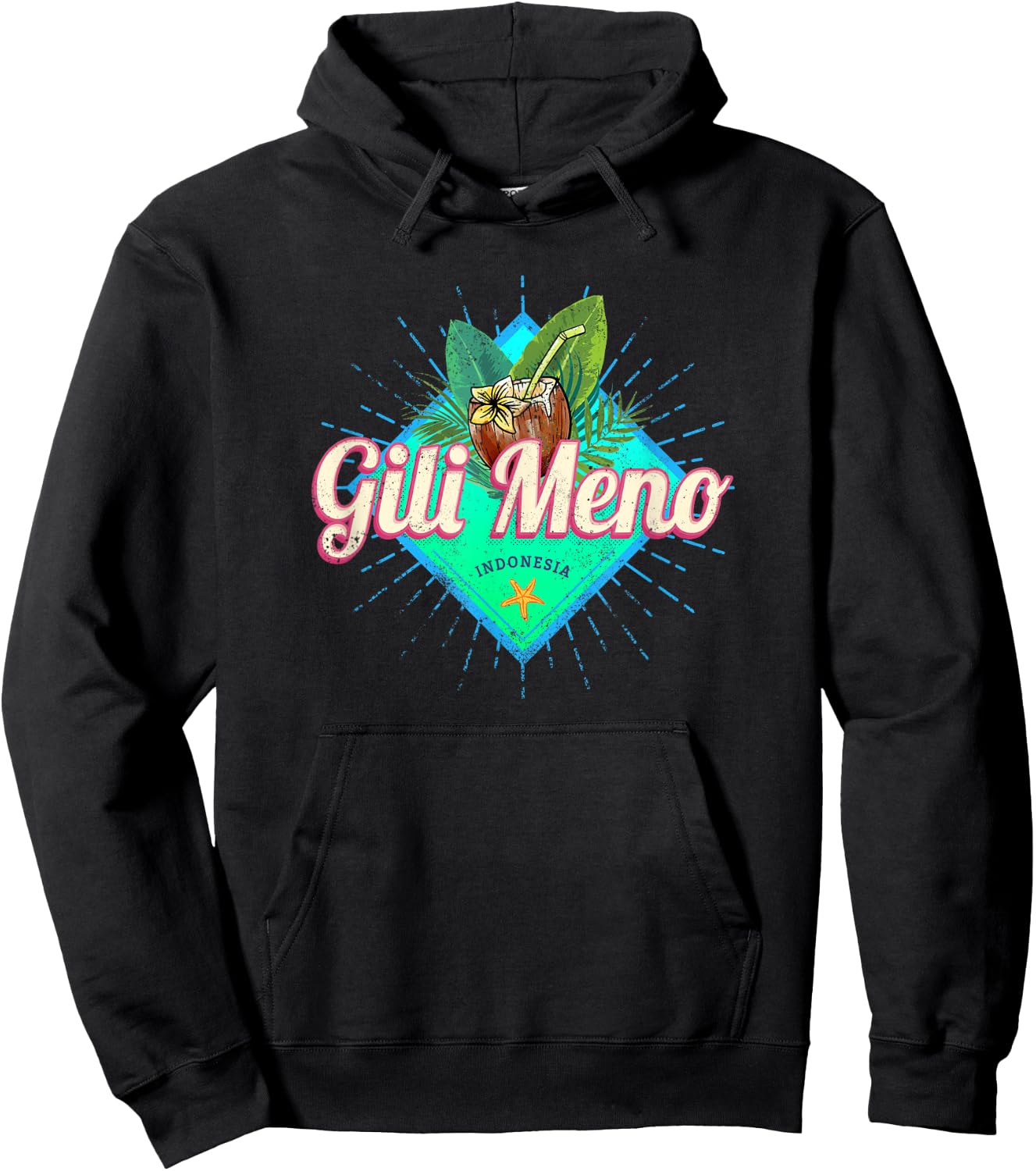 Gili Meno Lombok Retro Island Indonesia Vintage Souvenir Hoodie - Hoodie | Black