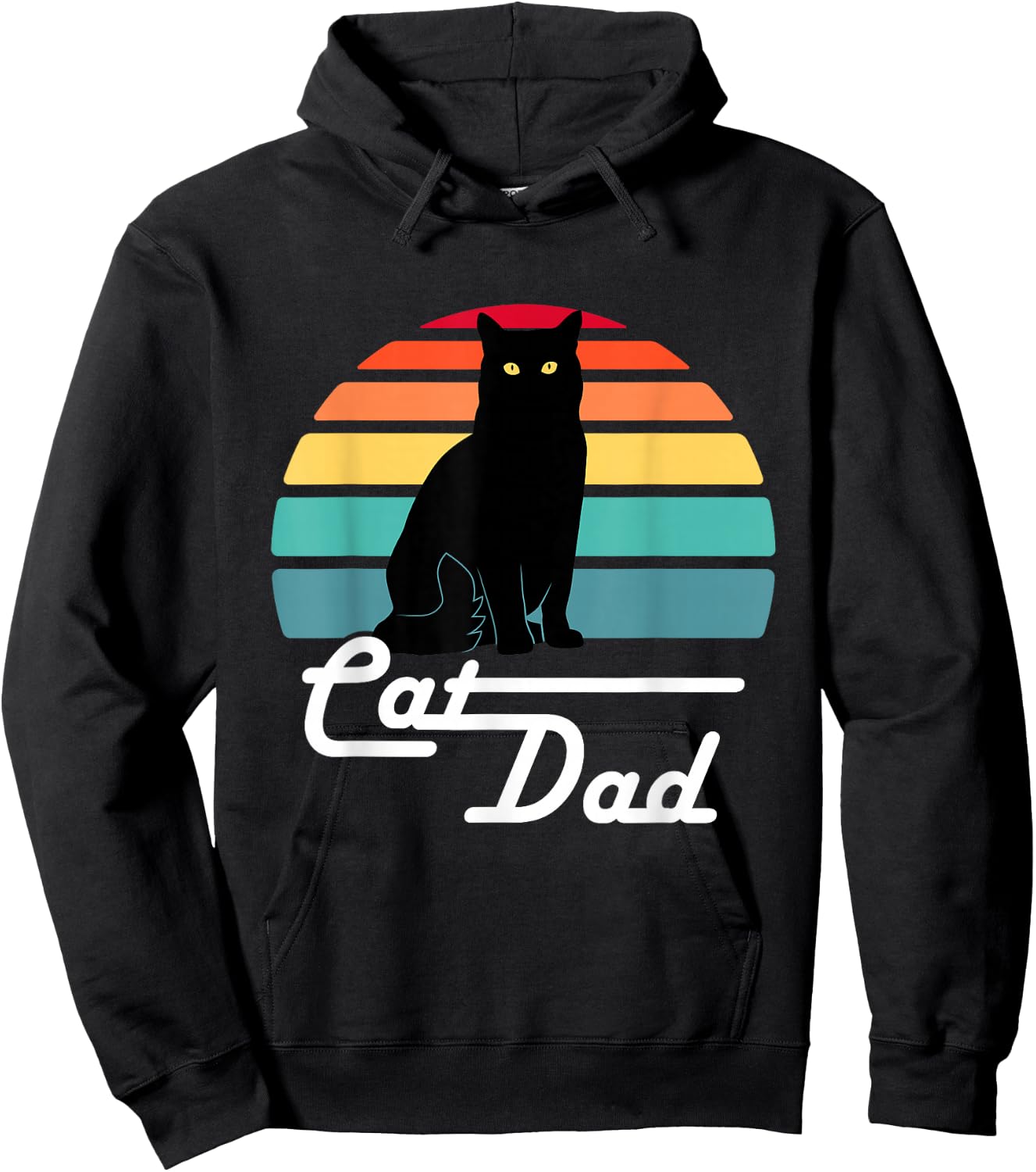 Cat Dad - Vintage Style Cat Lover Gift Hoodie - Hoodie | Black