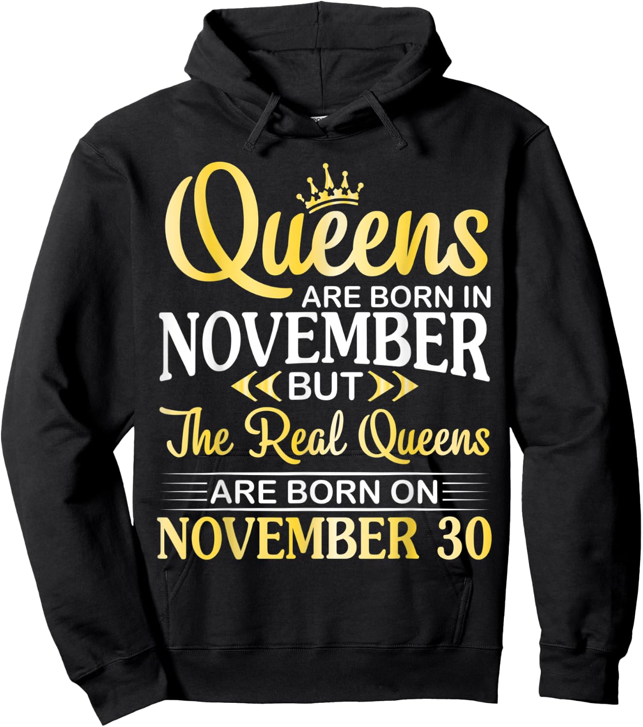 Queens Are Born In Nov Real Queens Are Born On November 30 Hoodie - Hoodie | Black