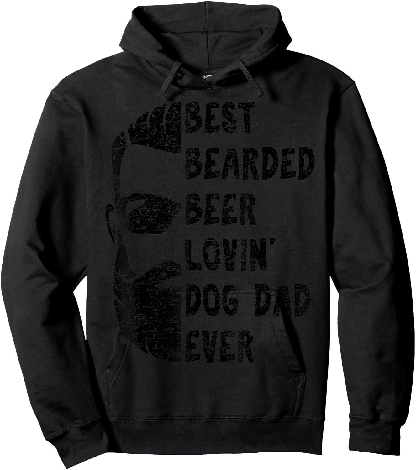 Best Bearded Beer Lovin' Dog Dad Ever Shirt for Man Hoodie - Hoodie | Black