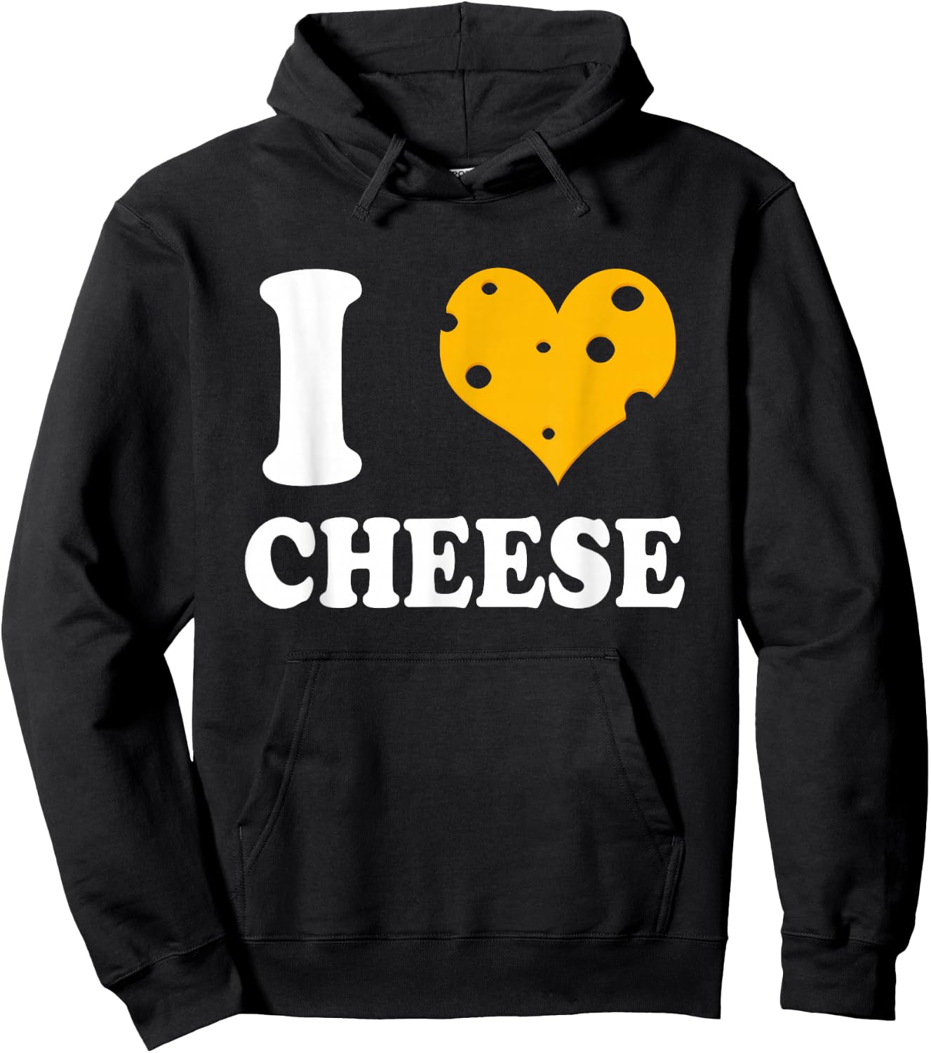 I Love Cheese Cheese Heart Design Hoodie - Hoodie | Black