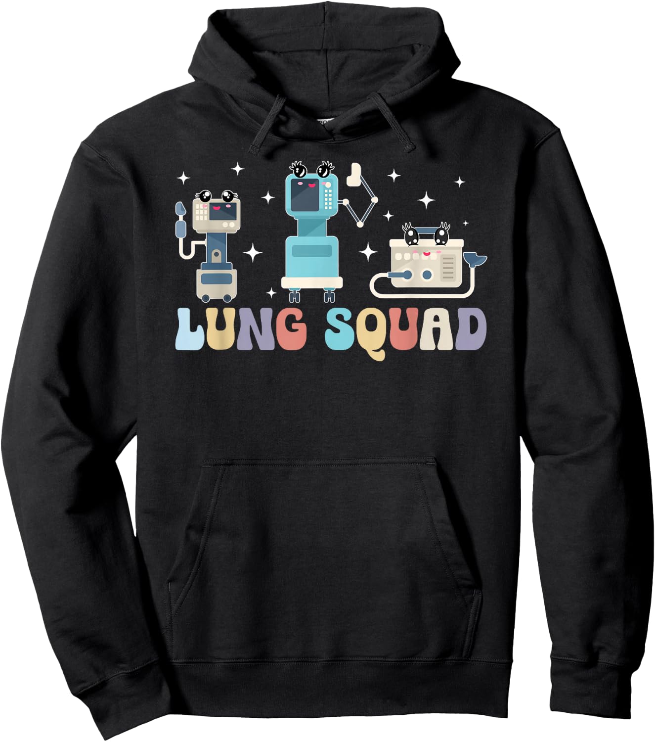 Lung Squad Respiratory Therapist Team RT Respiratory Therapy Hoodie - Hoodie | Black