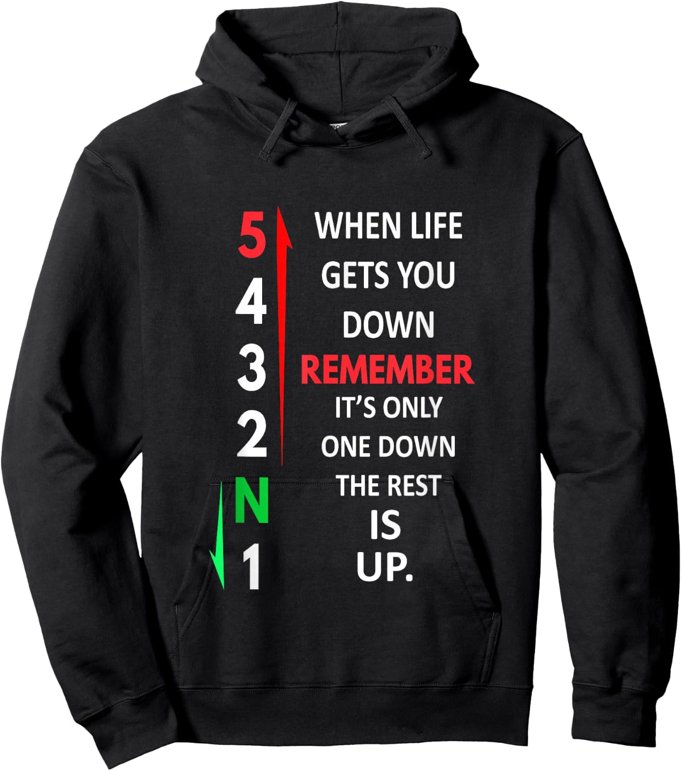 Remember 1 Down 5 Up Motorcycle Shift Pattern , black Hoodie - Hoodie | Black