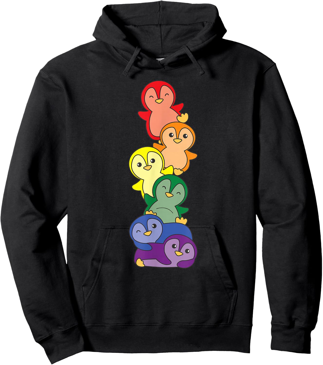 Rainbow Flag Gay Pride LGBTQ Penguin Hoodie - Hoodie | Black