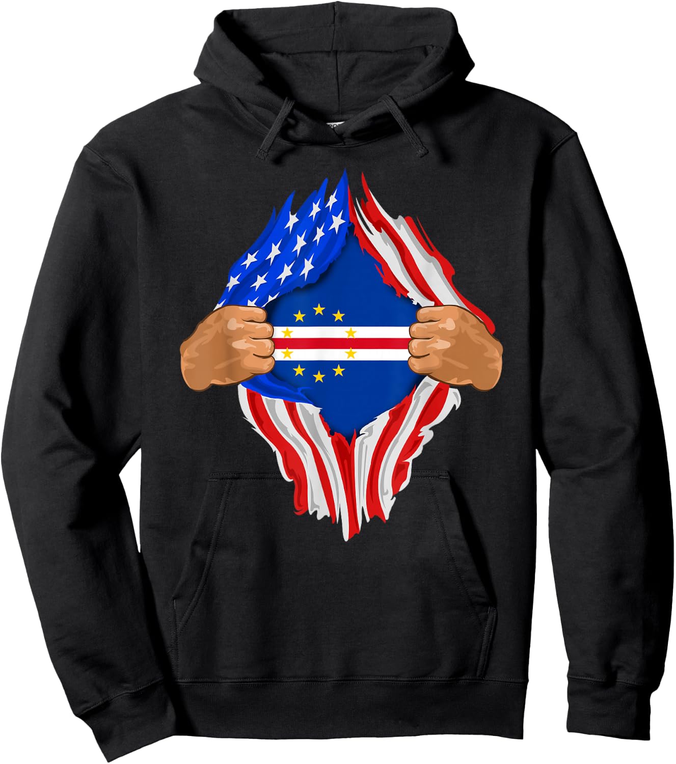 Cape Verde Blood Inside Me | Cape Verde Flag Gift Hoodie - Hoodie | Black