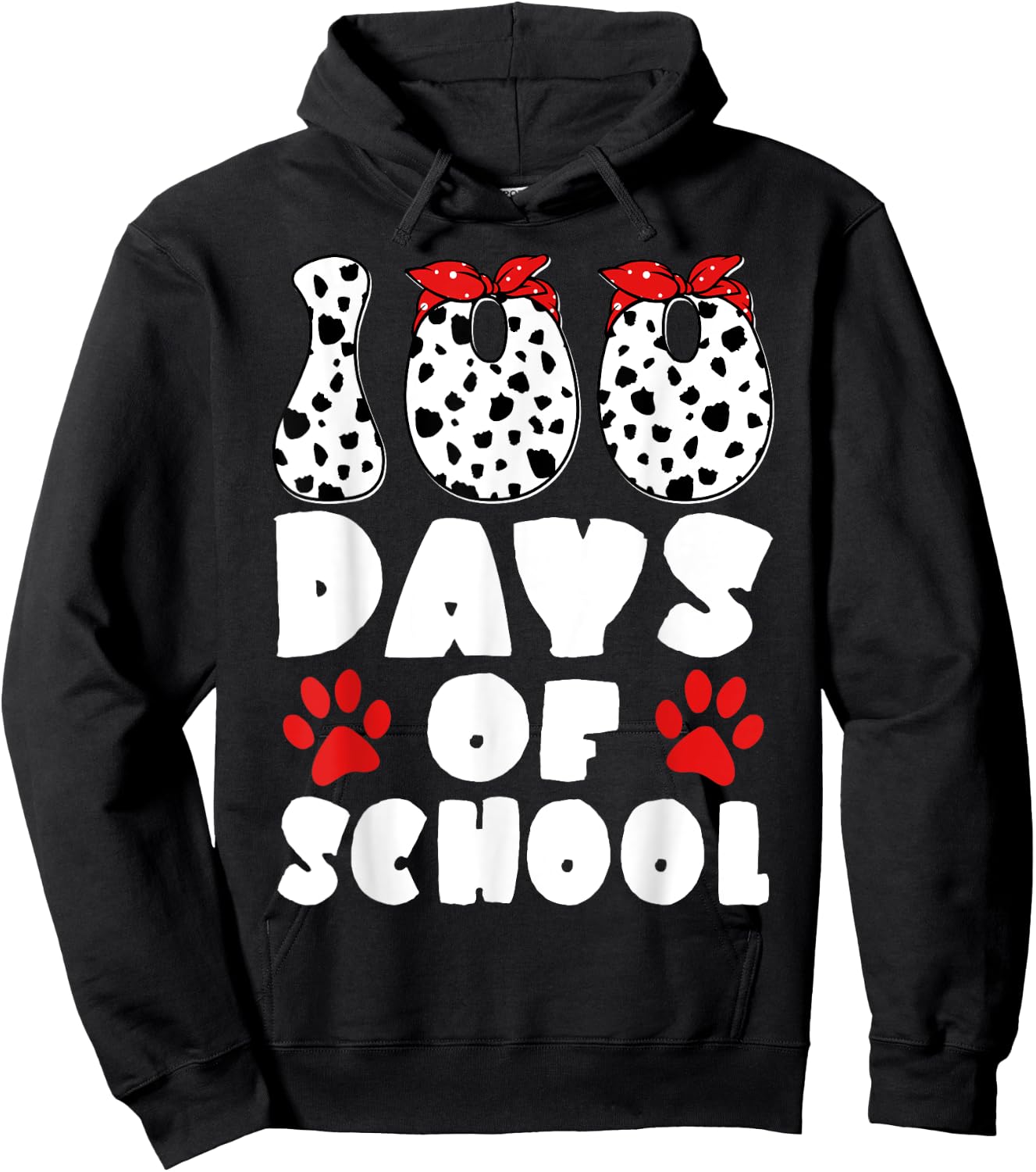 100 Days Of School Dalmatian Dog 100 Days Smarter Boys Girls Hoodie - Hoodie | Black