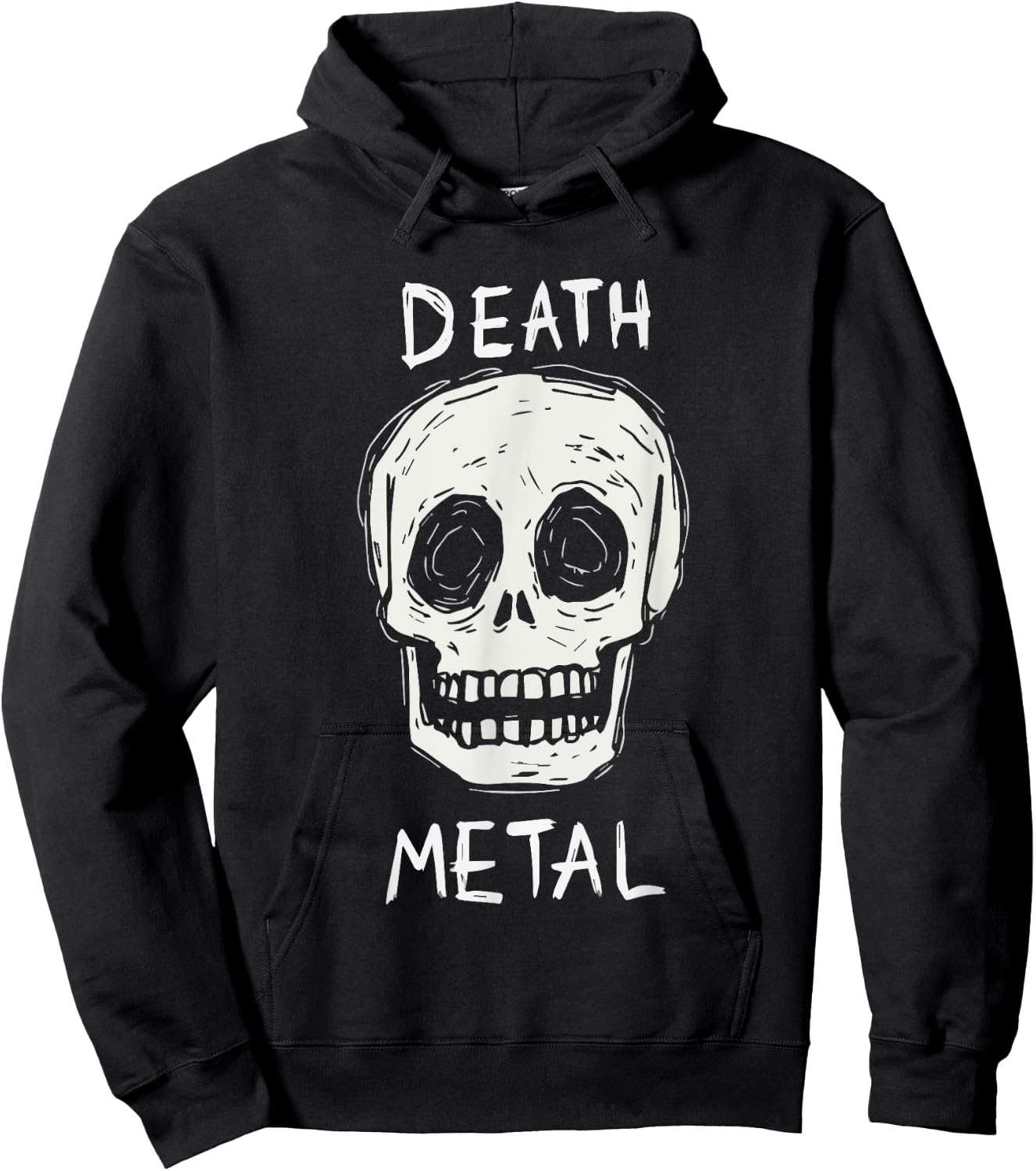 Death Metal Skull | Deathcore Metalcore Funny Heavy Metal Hoodie - Hoodie | Black