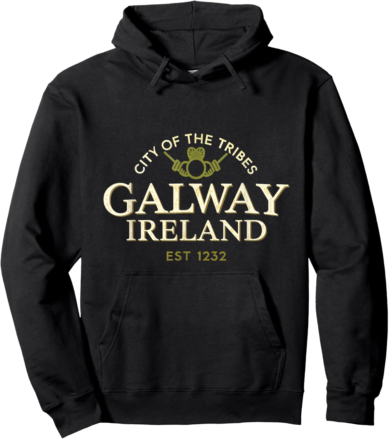 Galway Ireland City of the Tribes Vintage Design Hoodie - Hoodie | Black
