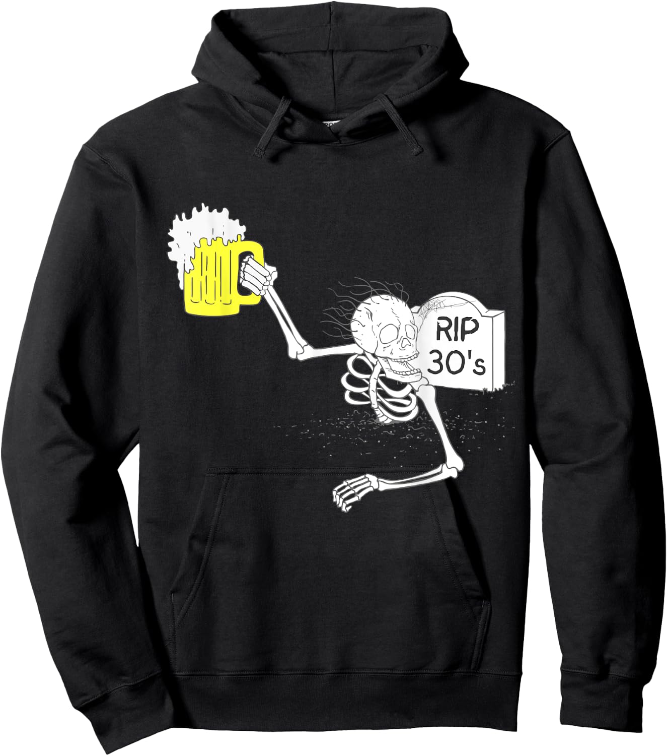 Funny 40th Birthday | R.I.P. 30's Tombstone Hoodie - Hoodie | Black