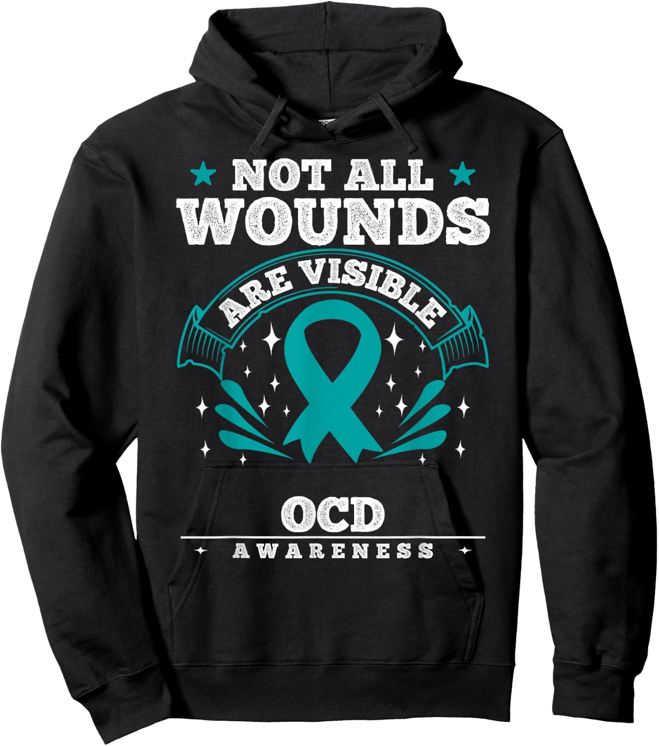 Obsessive-Compulsive Disorder Gift OCD Awareness Ribbon Hoodie - Hoodie | Black