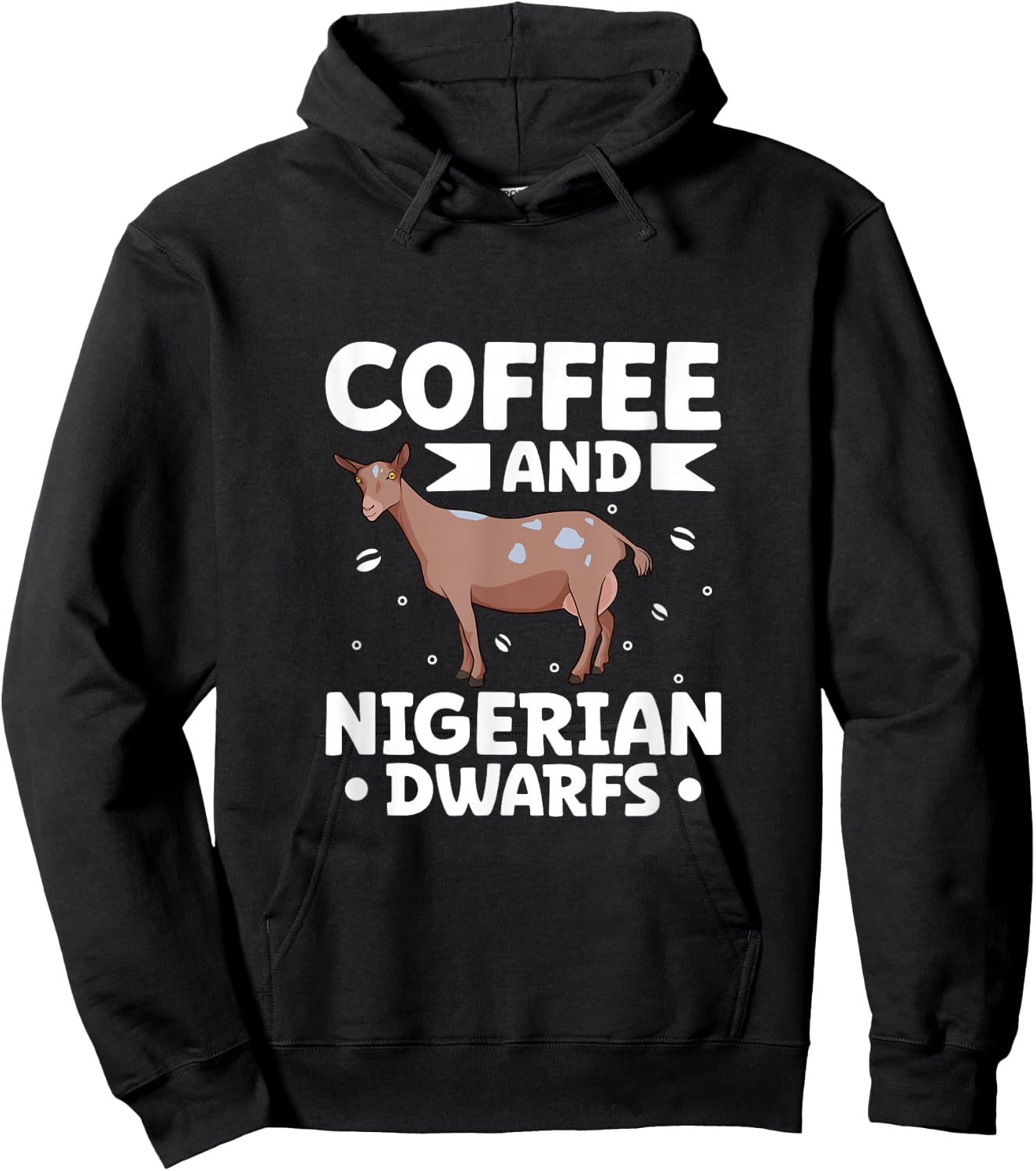 Coffee and Nigerian Dwarf goat Hoodie - Hoodie | Black