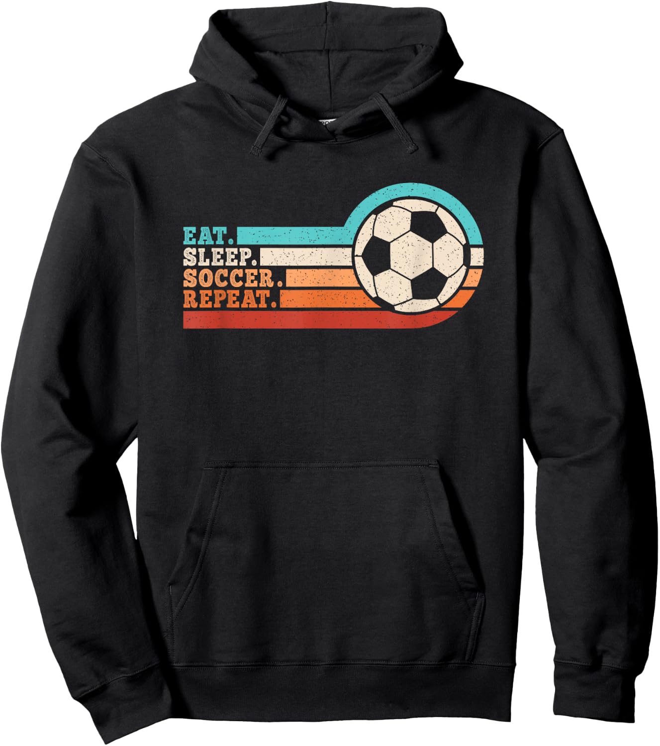 Eat Sleep Soccer Repeat Funny Soccer Player Men Women Kids Hoodie - Hoodie | Black