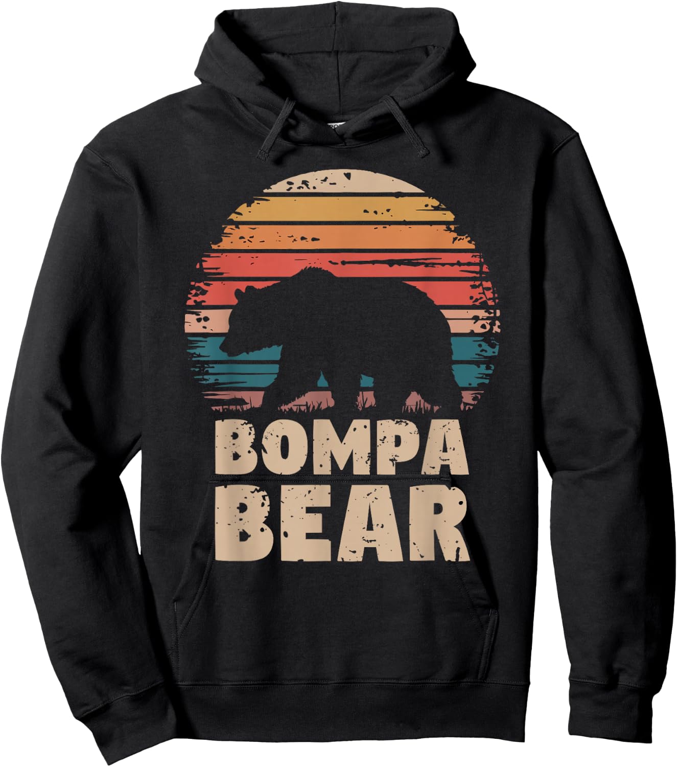 Bompa Bear Vintage Retro Funny Father's Day Hoodie - Hoodie | Black