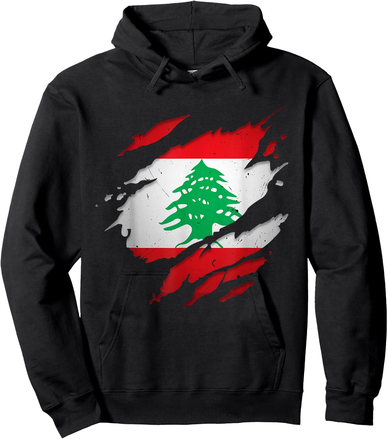 Stolze libanesische Hemden | zerrissene Libanon-Flagge Hoodie - Hoodie | Black