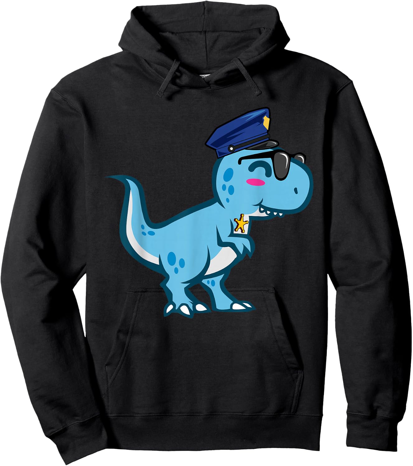 Police Officer Appreciation Design and Gifts Police T-Rex Tyrannosaurus Rex Dinosaur , Women & Kids - , Black, Small, Short Sleeve, Classic Fit, Cotton Blend Hoodie - Hoodie | Black