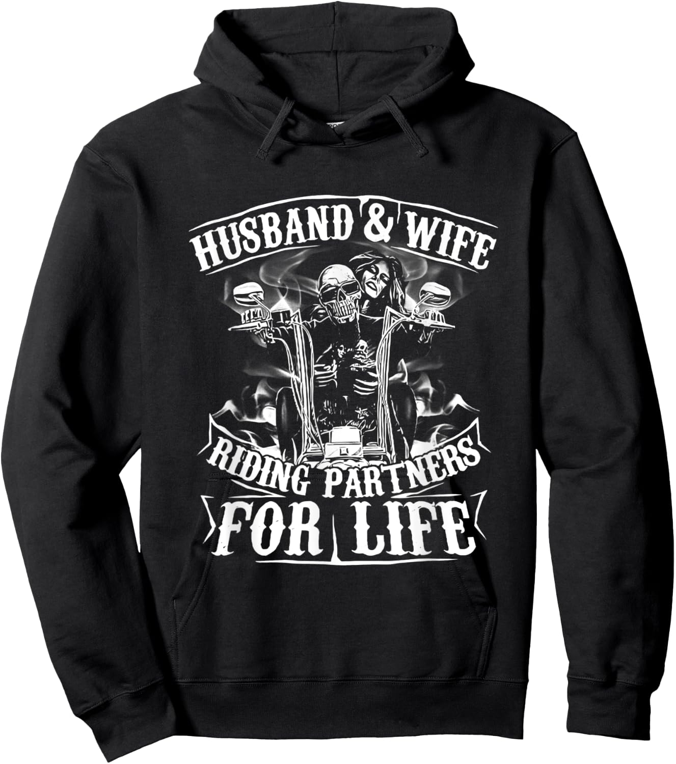 Totenkopf Paar Ehemann und Ehefrau Reitpartner fürs Leben Hoodie - Hoodie | Black