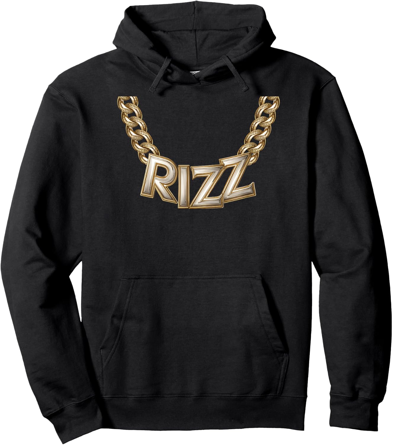 Kid Boy Slang Gold Chain Rizz Necklace Costume Hoodie - Hoodie | Black