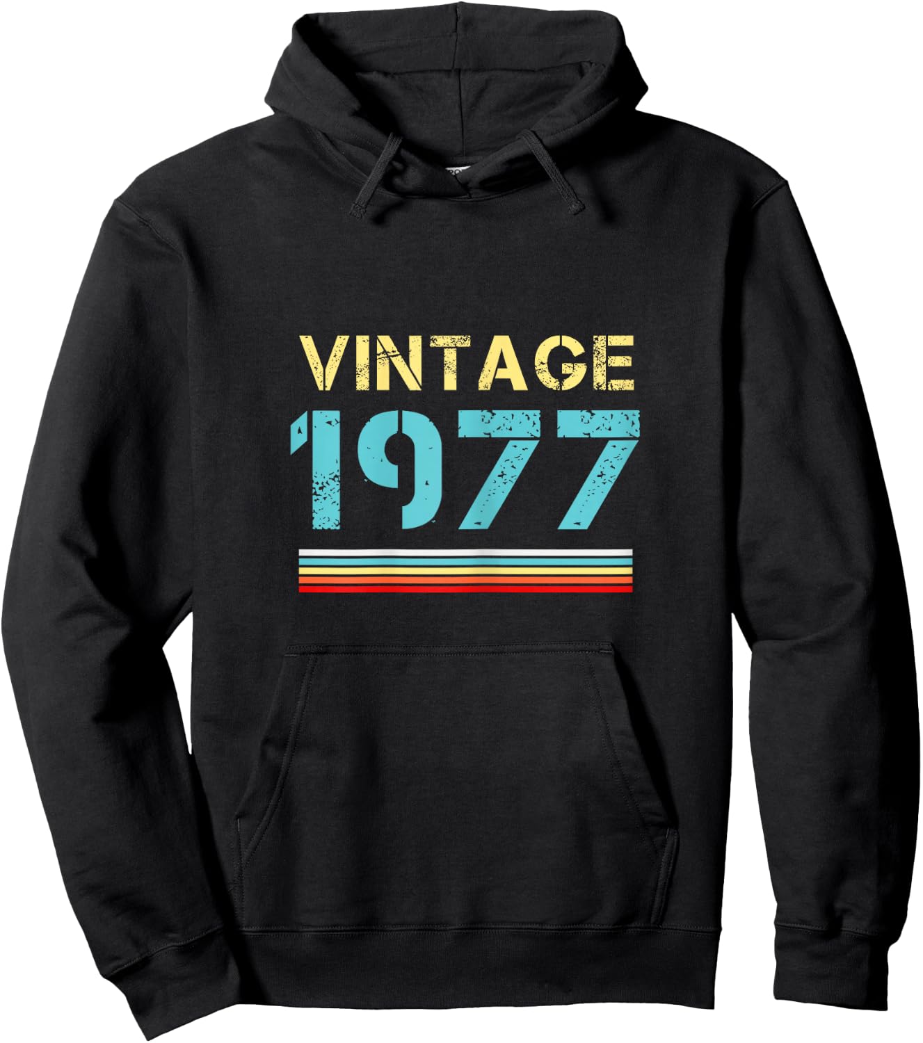 Vintage 1977 T Shirts Retro Funny 1977 Birthday Hoodie - Hoodie | Black