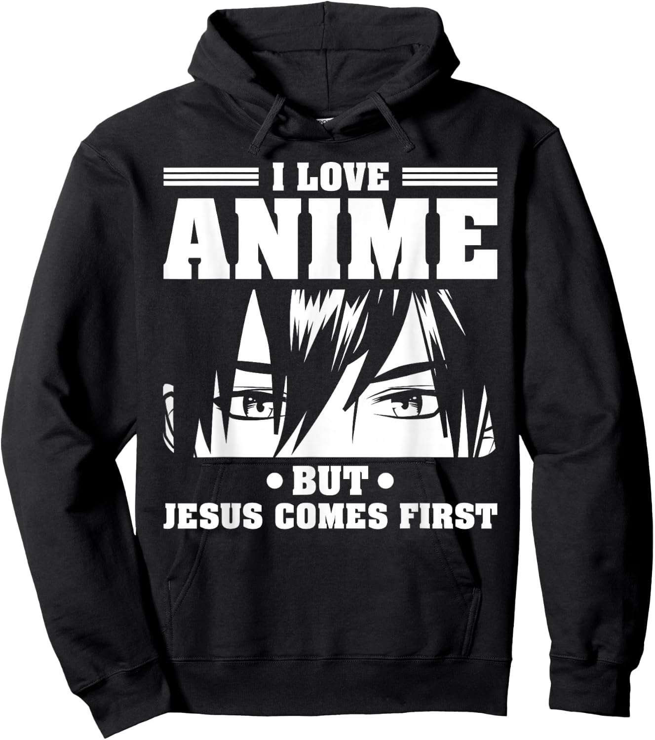 I love Anime but Jesus comes first Japan Otaku Japanese Hoodie - Hoodie | Black