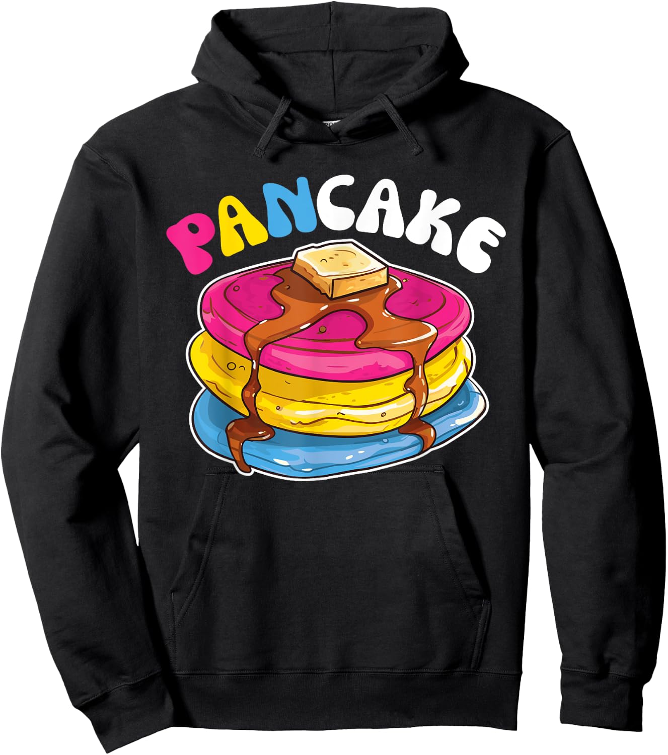 Pansexual Flag Pride Month Lgbtq Pancakes Pan Pun Hoodie - Hoodie | Black