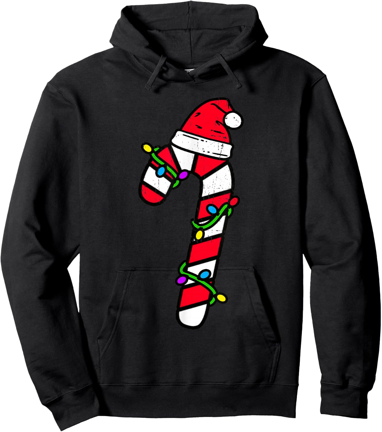 Candy Cane Crew Santa Funny Christmas 2025 Kids Boys Girls Hoodie - Hoodie | Black