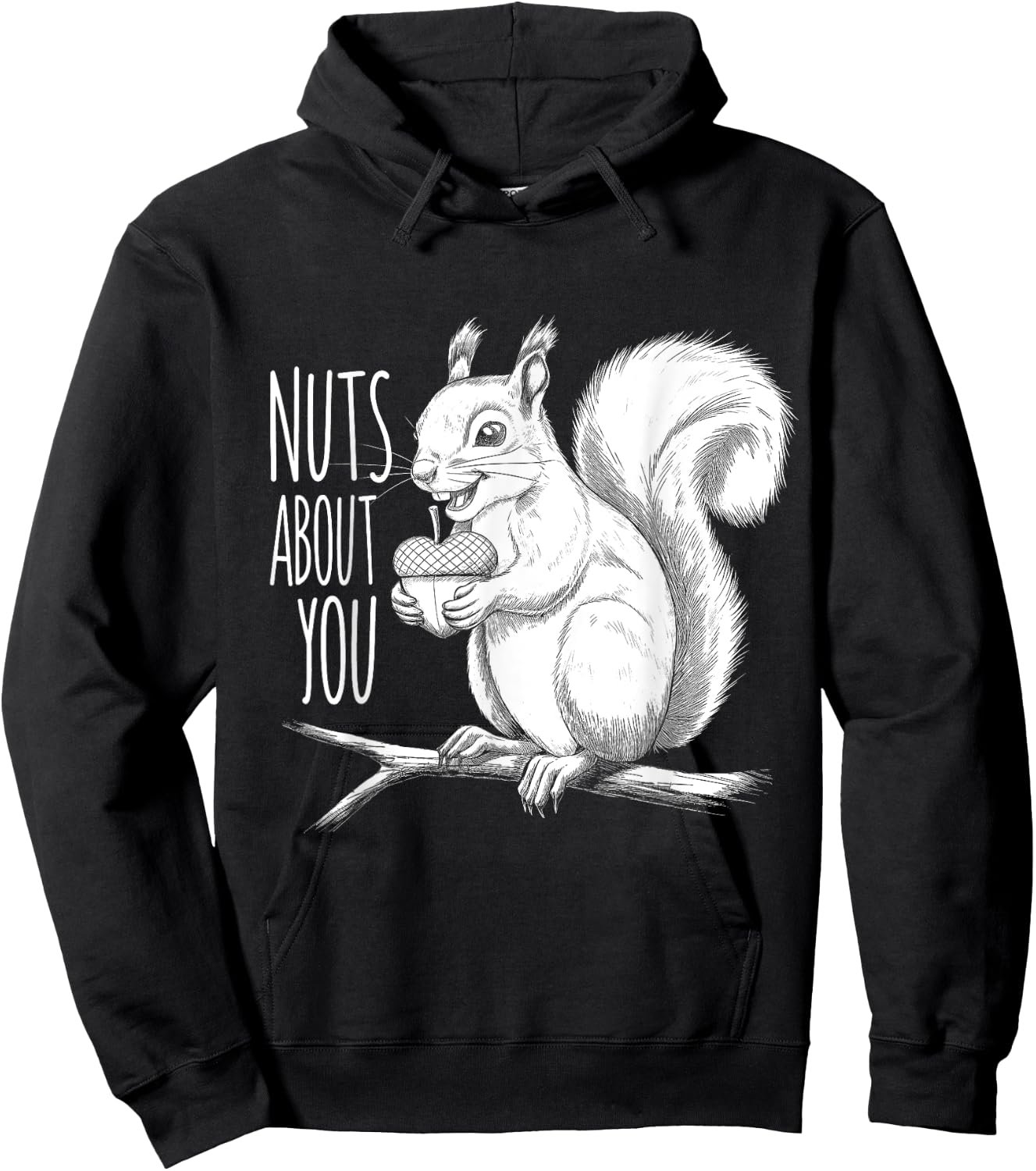 Nuts About You Squirrel Romantic Design for Couples Hoodie - Hoodie | Black