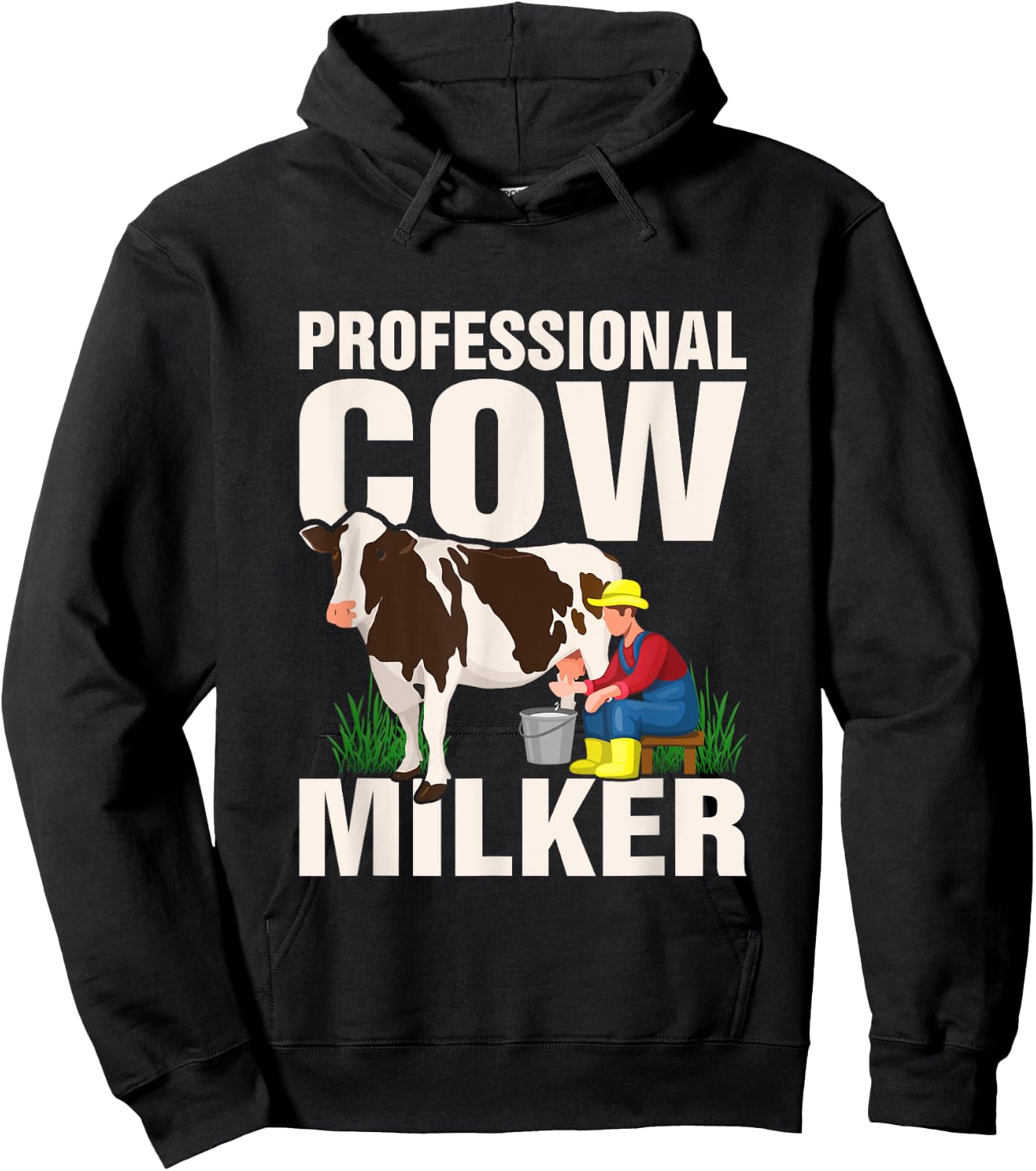 Funny Cow Milker Saying Farmer Quote Cow Lover Cows Hoodie - Hoodie | Black