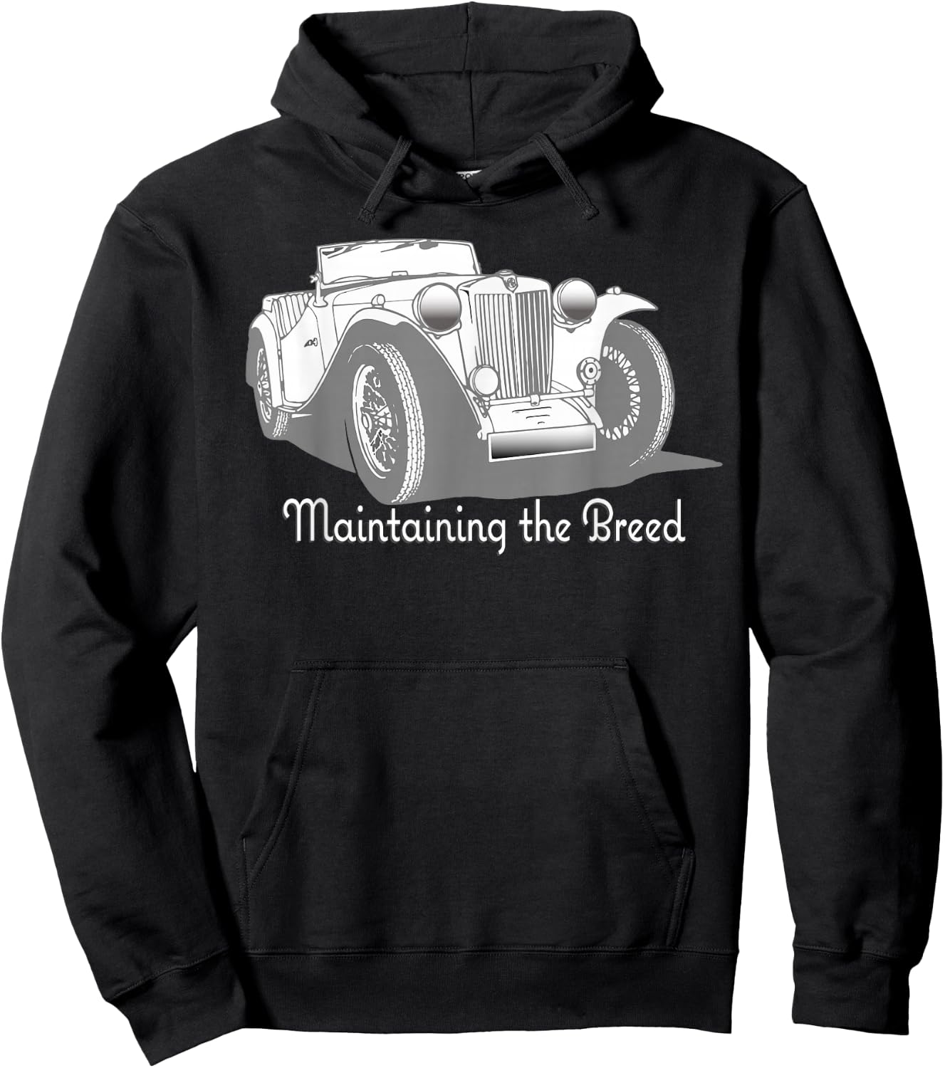Classic MG TC Roadster Hoodie - Hoodie | Black