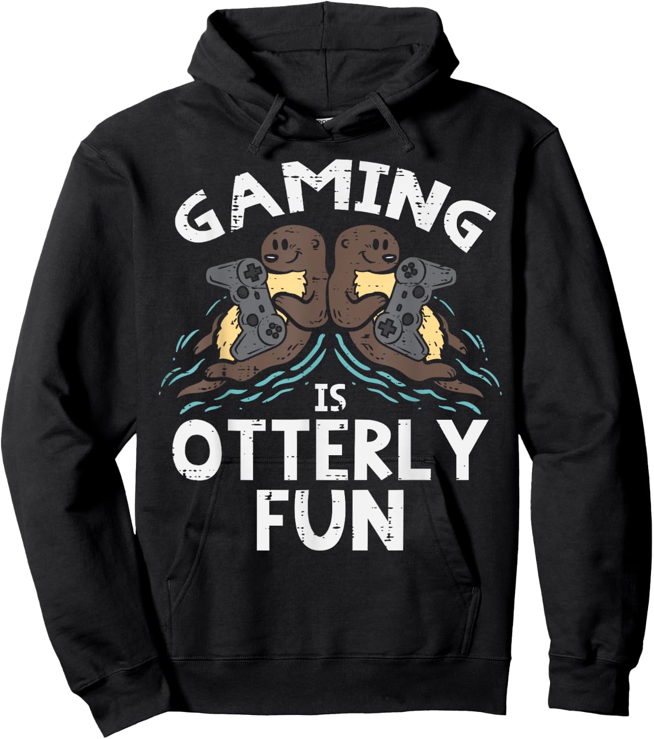 Gaming Otterly Fun Gamer Otter Boys Kids Men Teens Youth Hoodie - Hoodie | Black