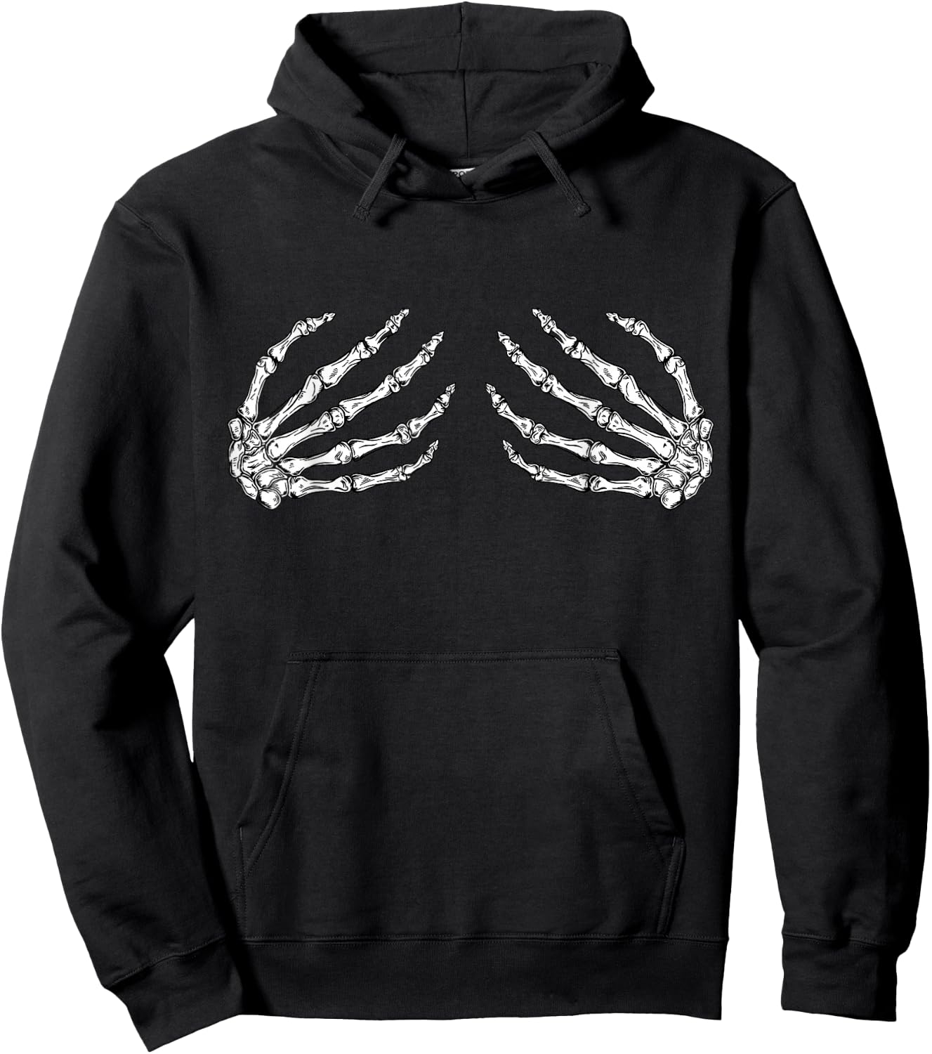 Funny Halloween Boobs Costume Fun Skeleton Hands Women Men Hoodie - Hoodie | Black