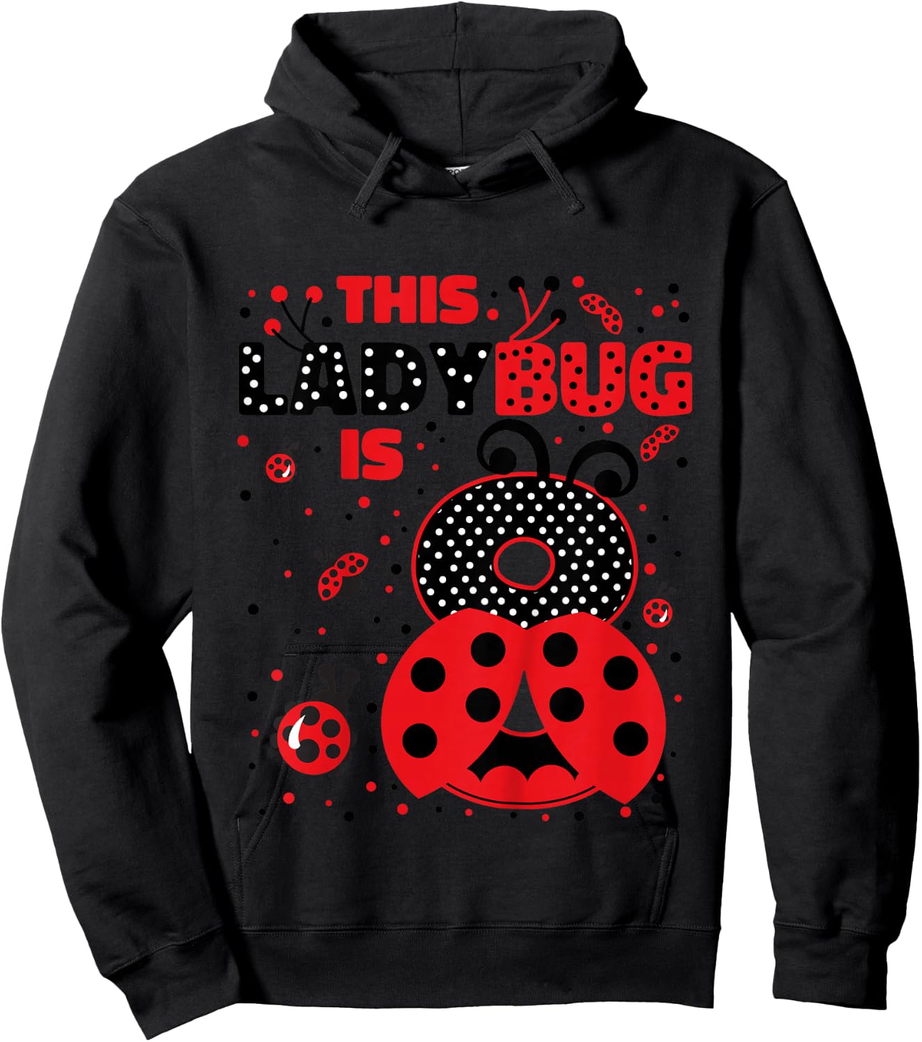 Kids Ladybug Birthday 8 Girl 8 Year Old Birthday Ladybug Lover Hoodie - Hoodie | Black