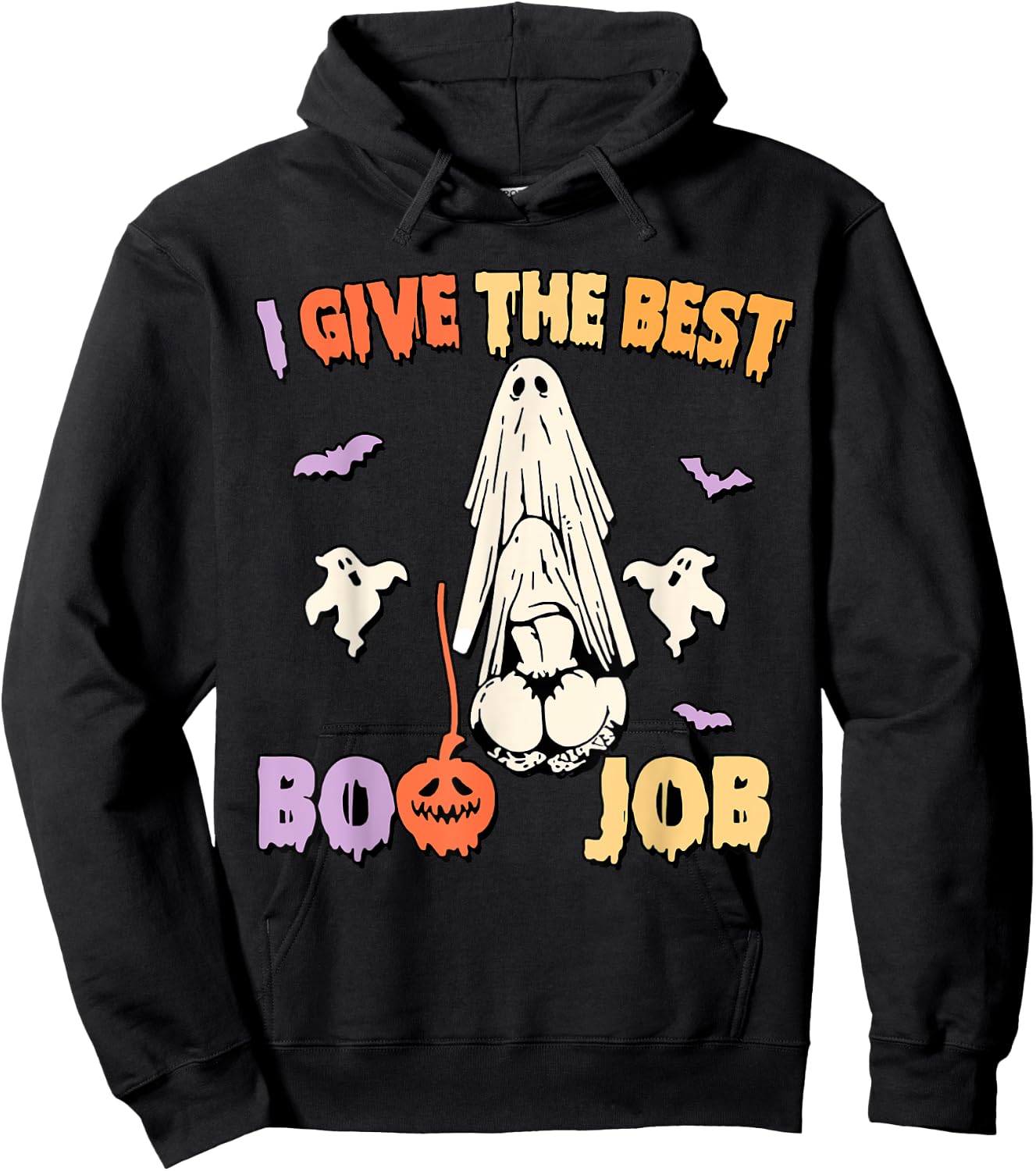 I Give The Best Boo Job, Halloween Inappropriate Adult Humor Hoodie - Hoodie | Black