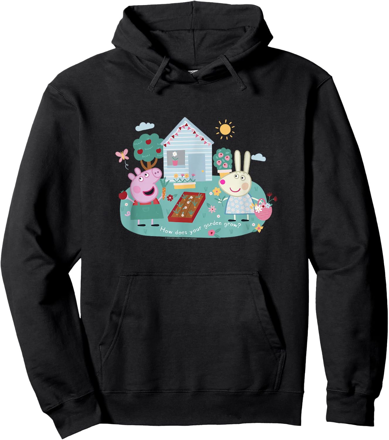 Peppa Pig How Does Your Garden Grow? Rebecca & Peppa Hoodie - Hoodie | Black