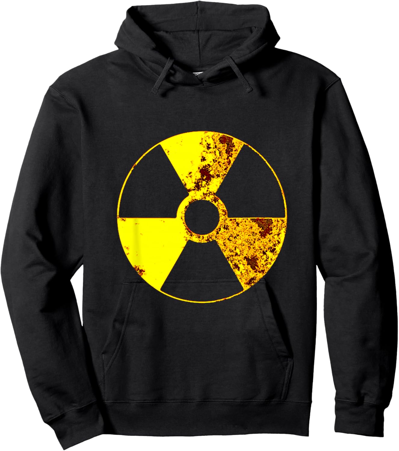 Distressed Vintage Radioactive Warning Symbol | Grunge Shirt Hoodie - Hoodie | Black