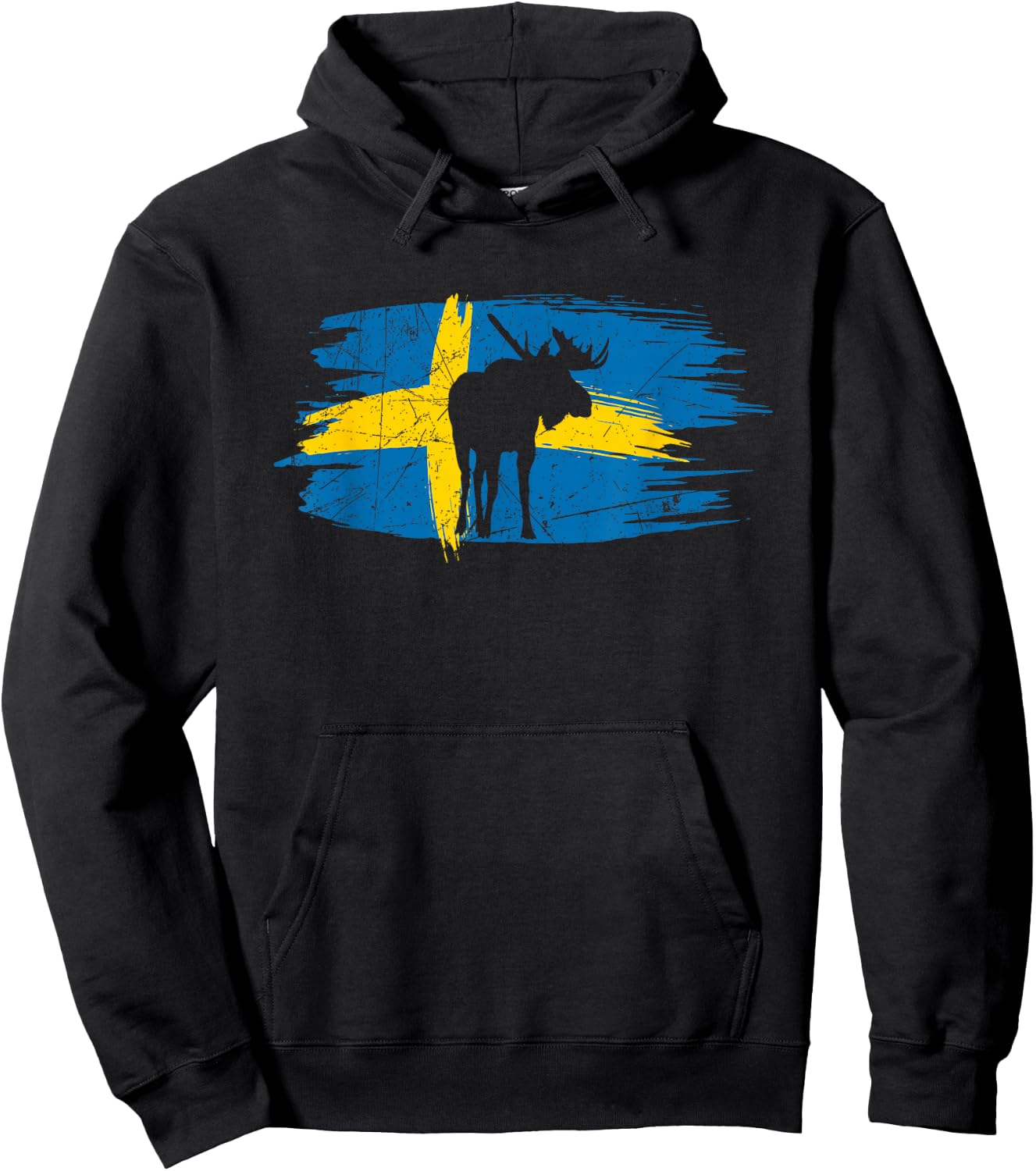 Sweden Flag Moose | Scandinavia | Proud Swedish Hoodie - Hoodie | Black