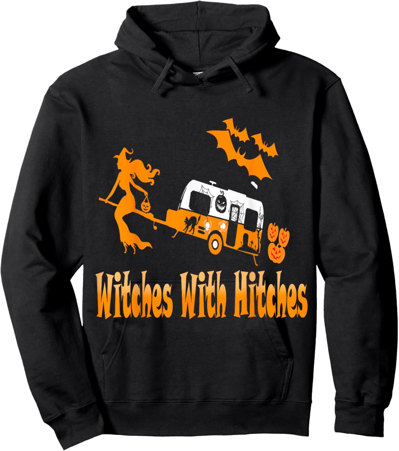 Witches With Hitches Camper RV Camper Camping Halloween Hoodie - Hoodie | Black
