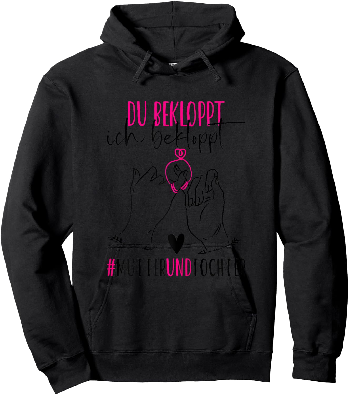 Partner look Mother Daughter Family Mum Daughter Outfit , White, s Hoodie - Hoodie | Black
